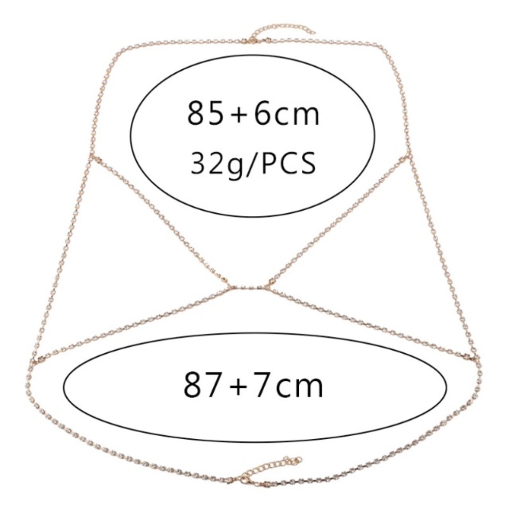 NEW CRYSTAL BRA BODY CHAIN - Picture 6 of 6